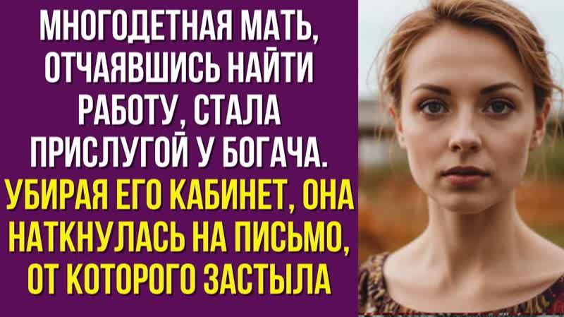 Многодетная мать, отчаявшись найти работу, стала прислугой у богача. Убирая его кабинет
