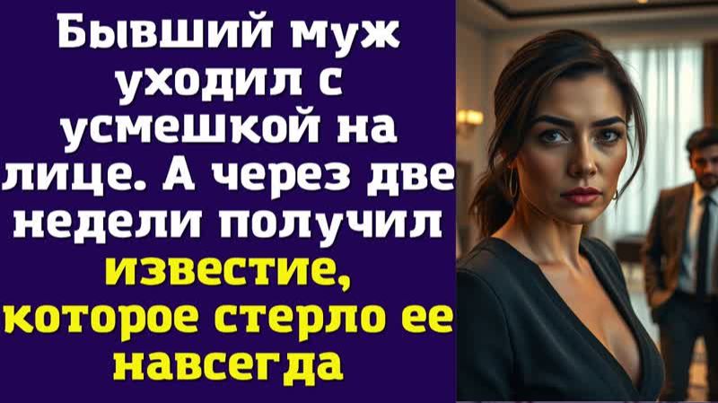 Бывший муж уходил с усмешкой на лице. А через две недели получил известие, которое стерло