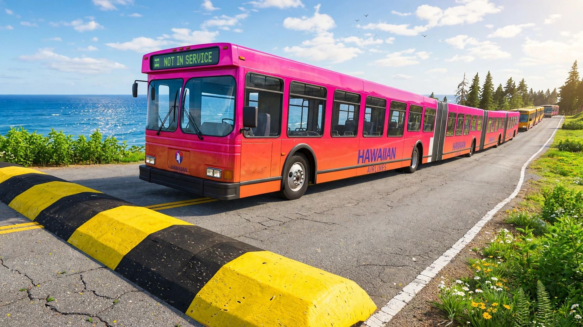 🚌 Длинный, городской и школьный автобус проходят огромных лежачих полицейских! Машинки. Мультики