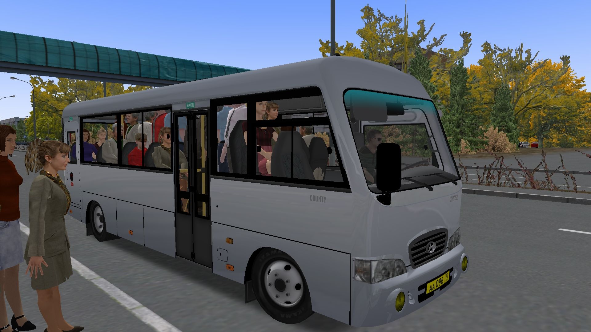 Поездка на Hyundai County LWB по маршруту №11 по карте Чистогорская область