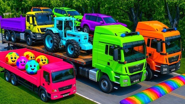 Перевозка Маккуина на грузовике с платформой — Яма против автомобиля (BeamNG.drive)
