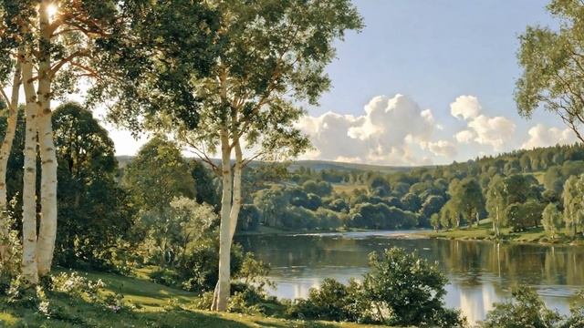 Visual Poems Streams Deep In Birch Valley Living Oil Paintings