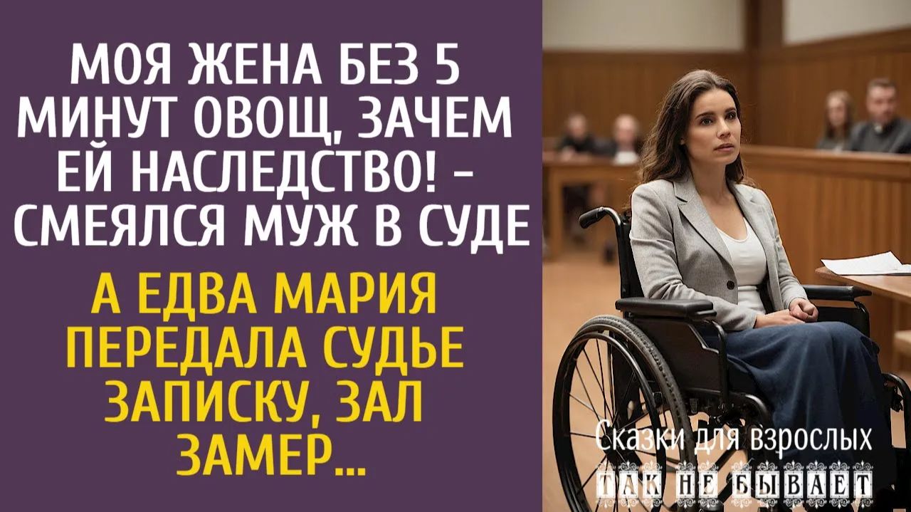 Истории из жизни Моя жена без 5 минут овощ, зачем ей наследство! - смеялся муж в суде…