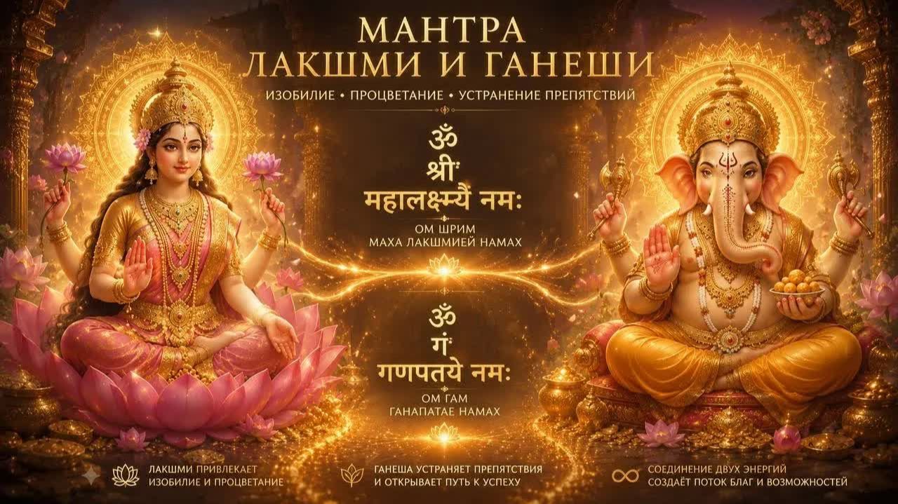🪷👑🕉️Мантра, которую используют миллионеры: мощнейший союз Лакшми и Ганеши 🕉️🍯🍀#БОГатство