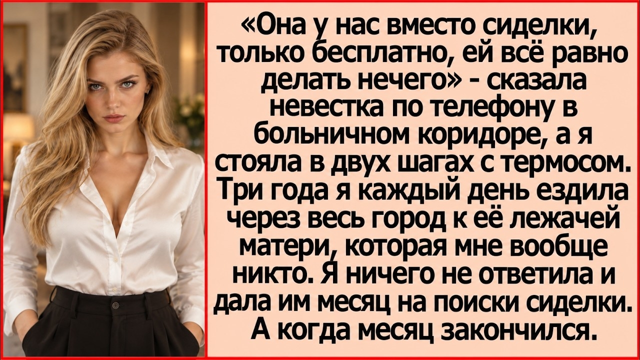 ИСТОРИИ ИЗ ЖИЗНИ/Она у нас вместо сиделки! - сказала невестка/Аудиорассказы аудиокниги свекровь муж