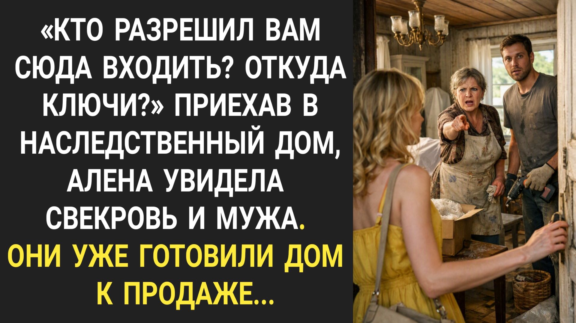 Приехав в наследственный дом, Алена увидела мужа и свекровь Они уже готовили дом к продаже...