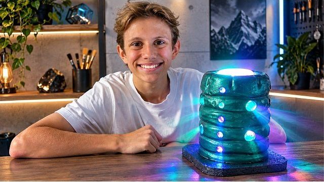 Крафтовый ИЗУМРУДНЫЙ СВЕТИЛЬНИК из гипса своими руками! DIY Самоделки