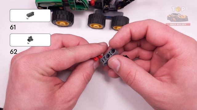 Погрузчик на колёсах John Deere 1470H LEGO Technic (42218) [117 деталей]. Пошаговая инструкция по сб