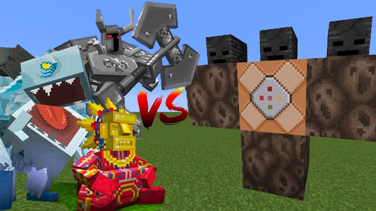 Wither Storm против Mowzie's Mobs в Minecraft