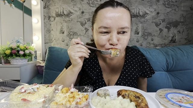 Мукбанг/Пюре быстрого приготовления/Салаты