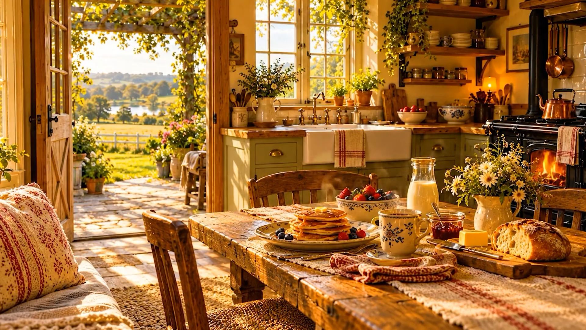УЮТНЫЙ ДЕРЕВЕНСКИЙ ЗАВТРАК ☕🥞 СПОКОЙНЫЙ ДЖАЗ ДЛЯ ОТДЫХА И ХОРОШЕГО НАСТРОЕНИЯ