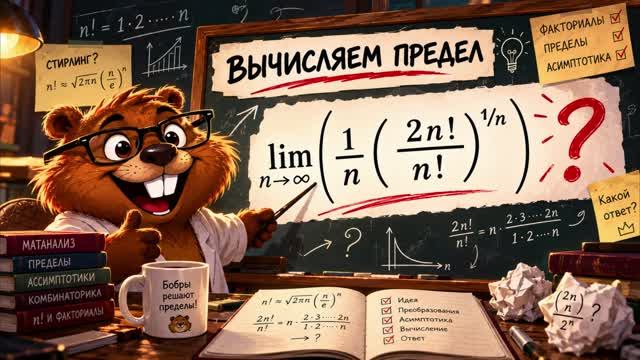 Как решить этот предел с факториалами?  | Подробный разбор