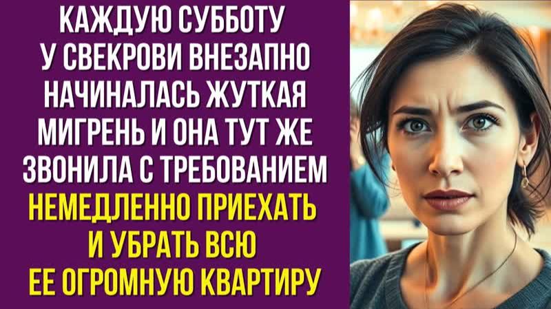 Каждую субботу у свекрови внезапно начиналась жуткая мигрень и она тут же звонила с требованием