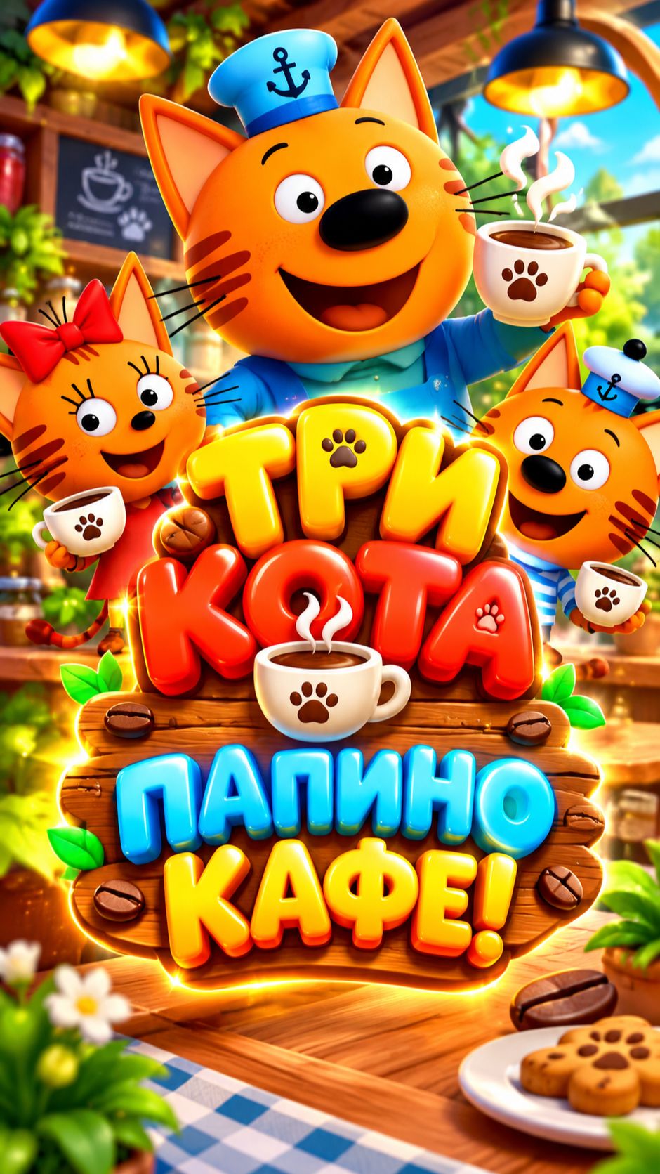 ТРИ КОТА 🐱 ПАПИНО КАФЕ ☕ #Shorts