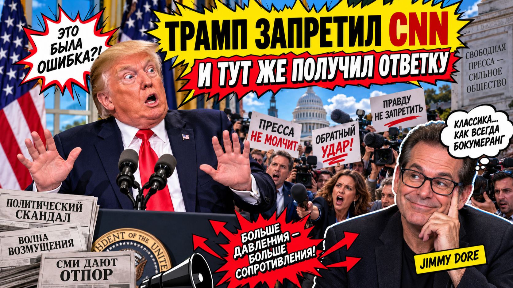 Трамп запретил CNN — и тут же получил ответку | Джимми Дор