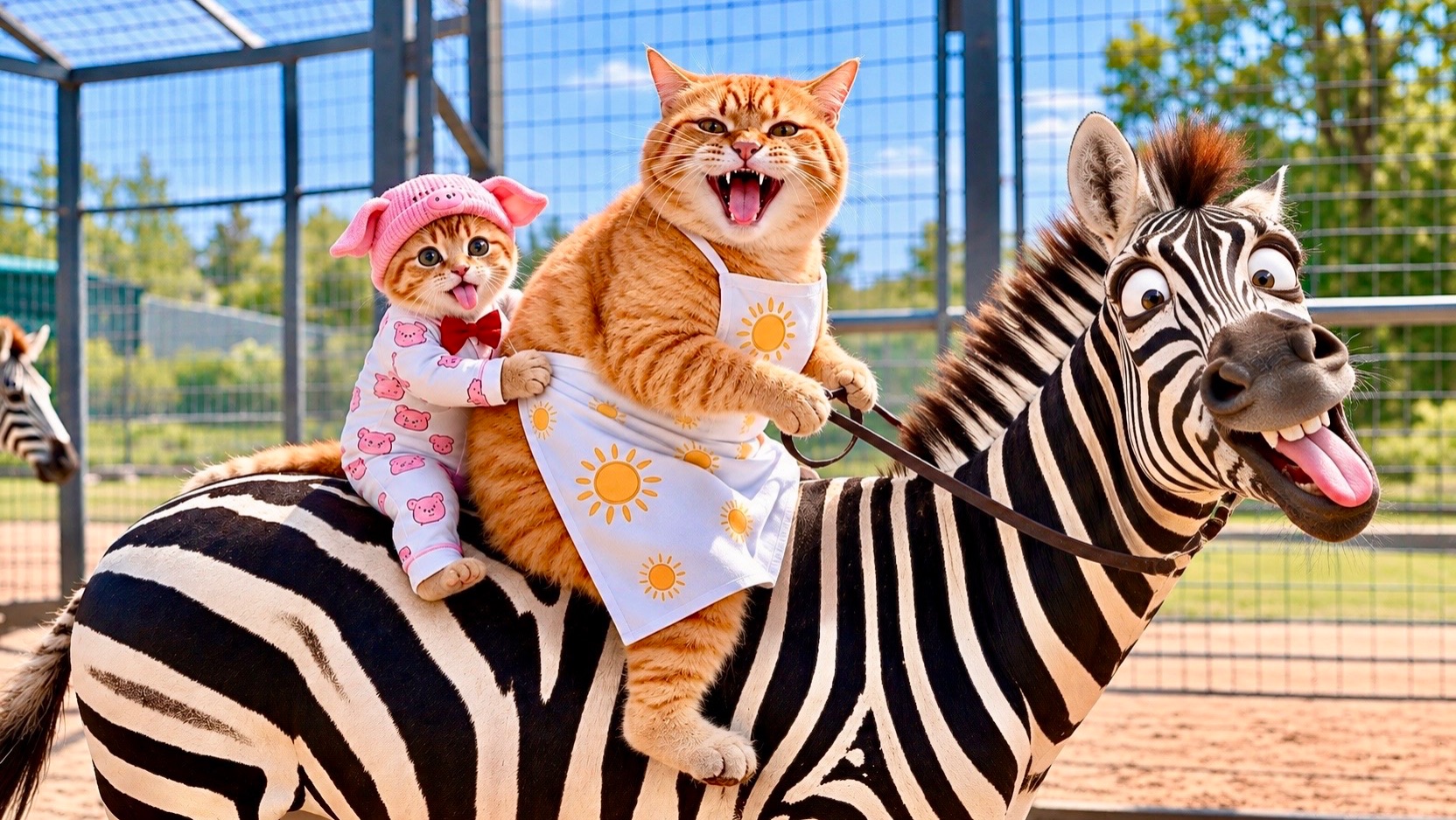 Мама кошка и котенок в зоопарке ❤️ Милые ИИ Мультики для Детей