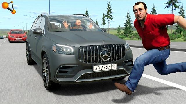 ЗА СЕКУНДУ ДО СМЕРТИ! НЕ УСПЕЛ ПЕРЕБЕЖАТЬ ДОРОГУ | BeamNG.drive