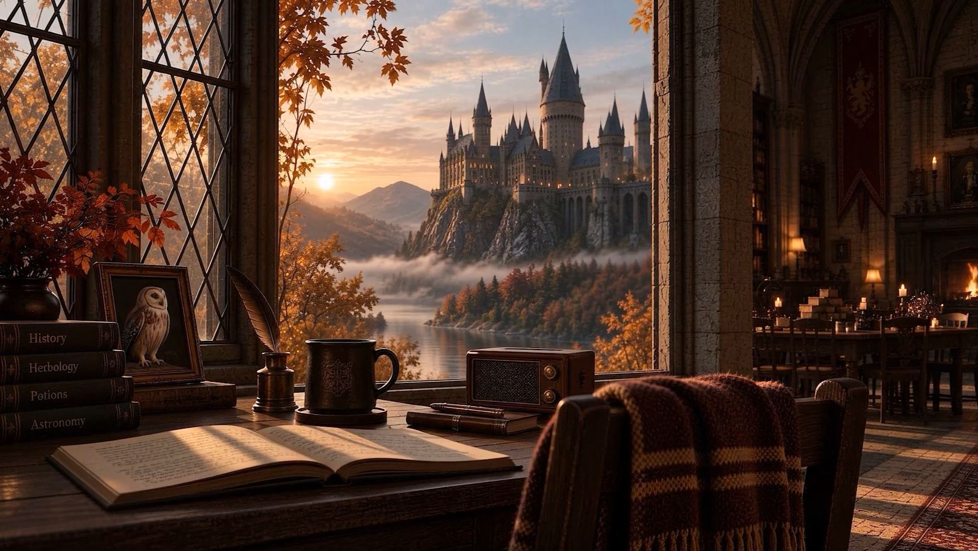 Спокойное осеннее утро в Хогвартсе 🏰 Музыка и атмосфера из Гарри Поттера 🍂