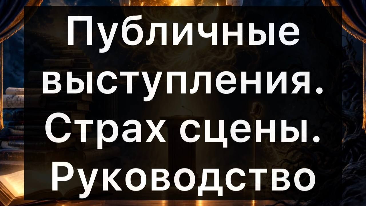 Публичные выступления: уверенность, структура, теория и практика. Страх сцены. Руководство
