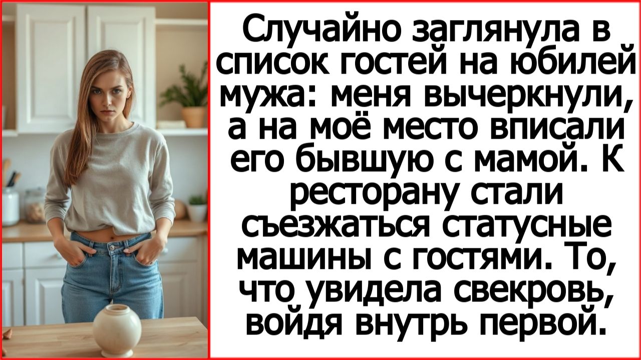 Случайно заглянула в список гостей на юбилей мужа: меня вычеркнули а на моё место вписали его бывшую