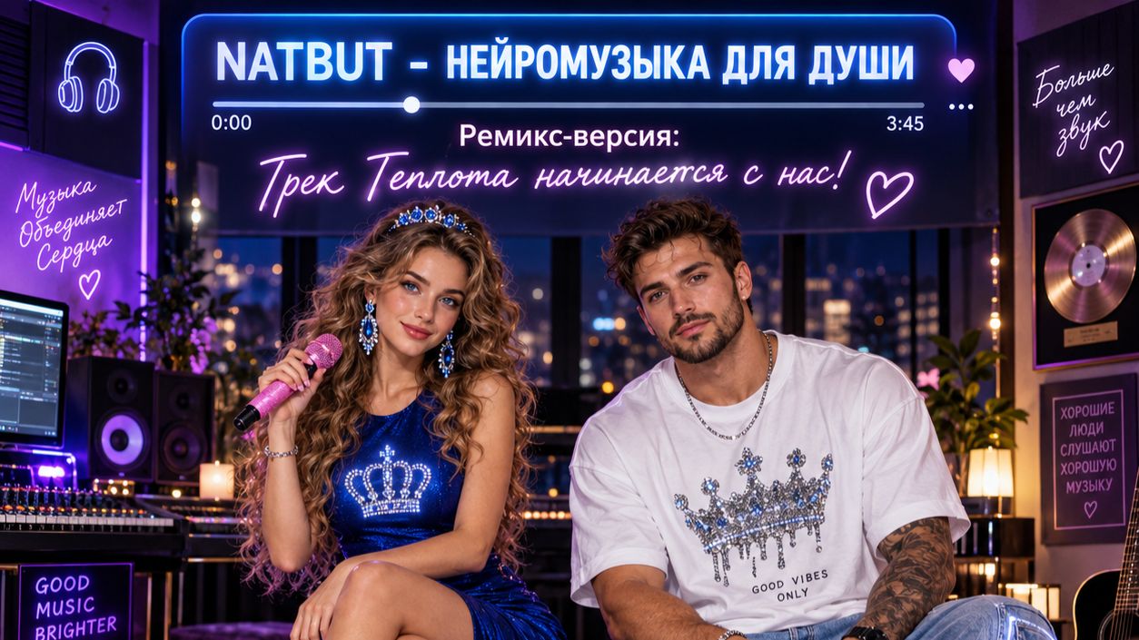 🔥НОВИНКА! РЕМИКС-ВЕРСИЯ ТРЕКА «ТЕПЛОТА НАЧИНАЕТСЯ С НАС!»🎧 NATBUT — НЕЙРОМУЗЫКА ДЛЯ ДУШИ