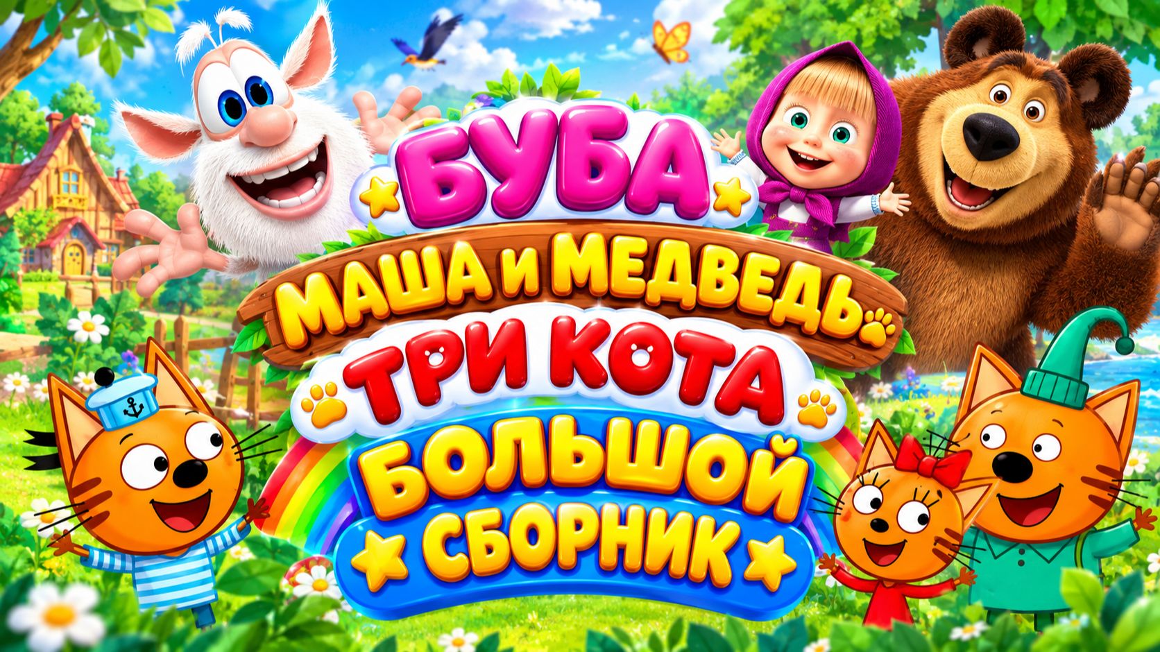 БУБА МАША И МЕДВЕДЬ 🐻 ТРИ КОТА 🐱 БОЛЬШОЙ СБОРНИК МУЛЬТИКОВ