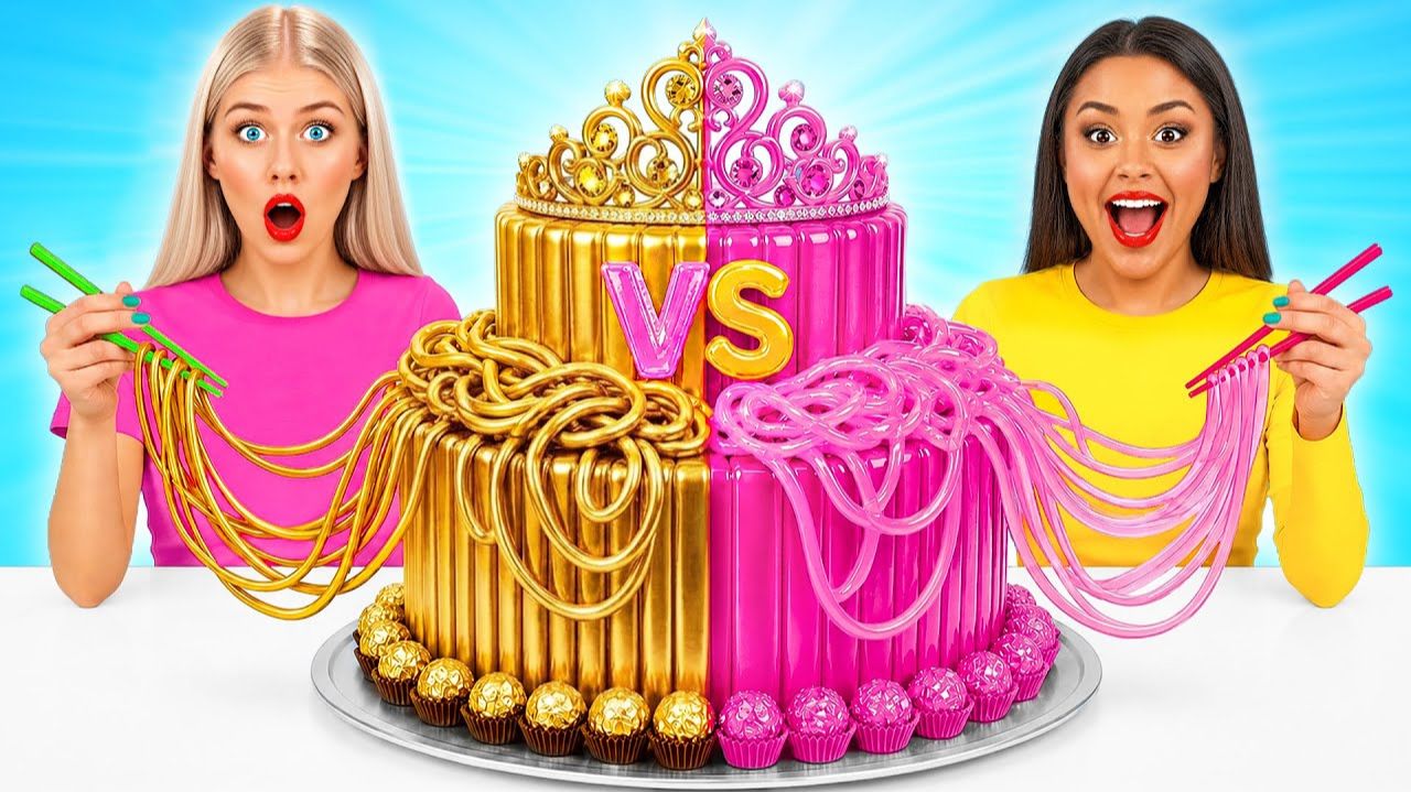 Челлендж с едой# Розовое Vs Золотое