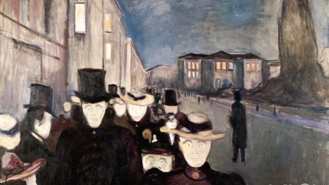 Пустая жизнь бюргеров на языке живописи. "Вечер на улице Карла - Юхана". Эдвард Мунк 1982 год