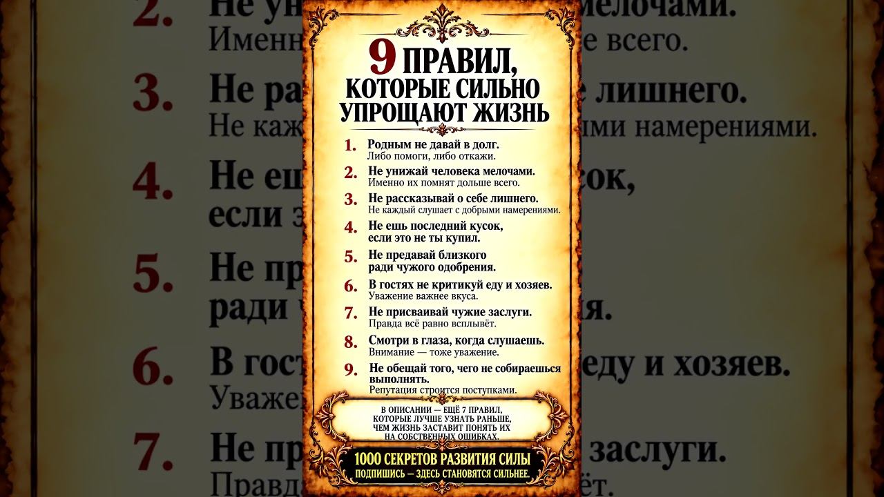 9 правил которые сильно упрощают жизнь!  #мотивация  #секретуспеха  #мудрость  #саморазвитие