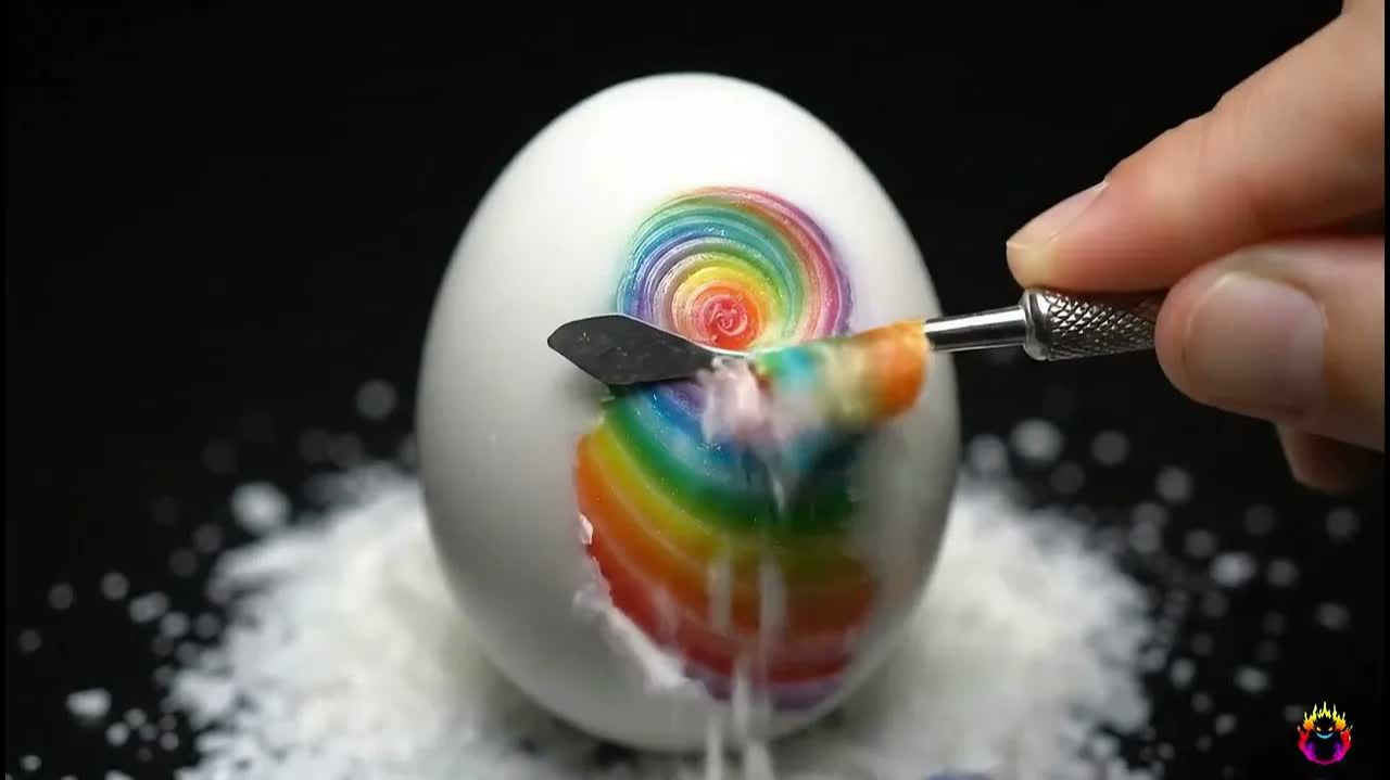 Peeling Satisfying Layered Eggs | AI ASMR