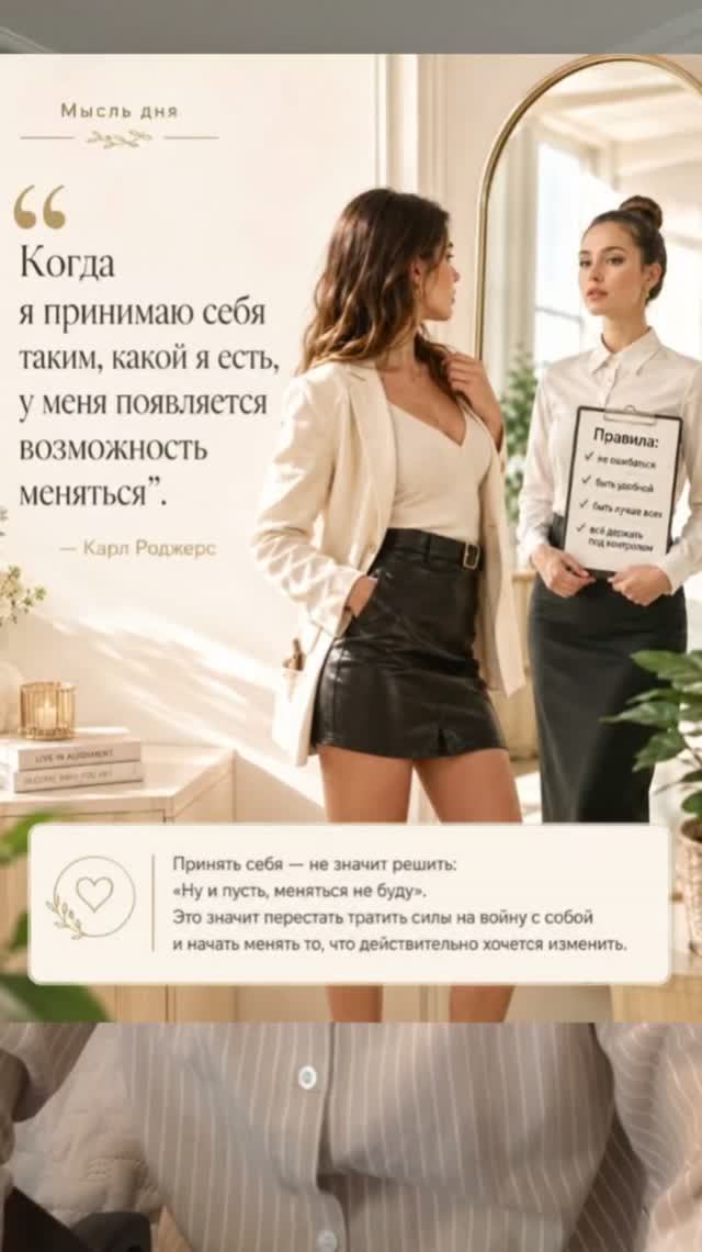 Если я принимаю себя такой какая я  есть зачем мне меняться?