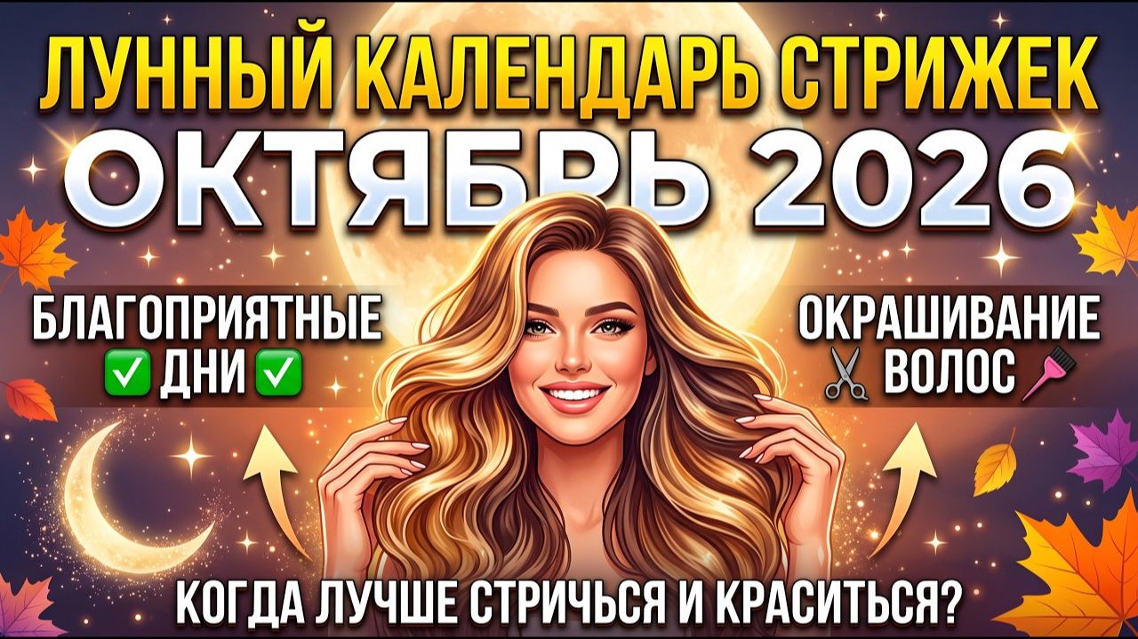 Лунный календарь стрижек — октябрь 2026: лучшие дни