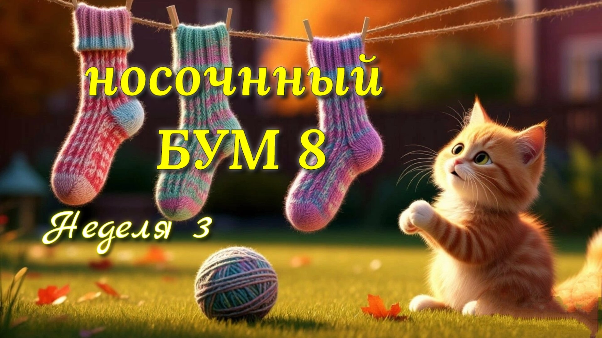 Вязание носков а СП Носочный БУМ 8. Неделя 3. Подмот. Цвет голубой. Носки детские