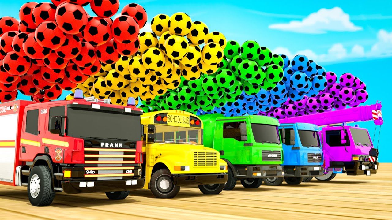 Baby Shark + Wheels On The Bus, Bingo Song-Soccer Ball Shaped Wheels-Baby Nursery Rhymes Kids Songs