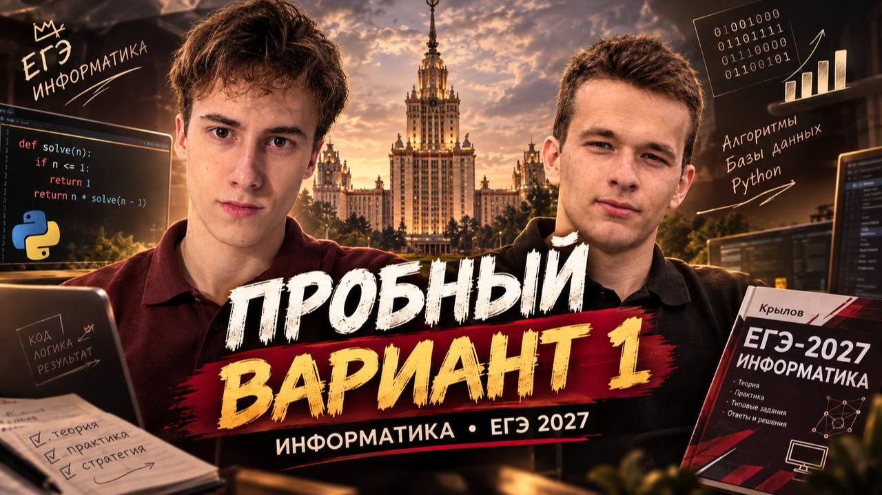 Разбор варианта уровня ЕГЭ №1 — Информатика 2027