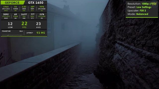 Silent Hill: Townfall на GTX 1650 — 1080p. Протестировано со всеми настройками FSR!