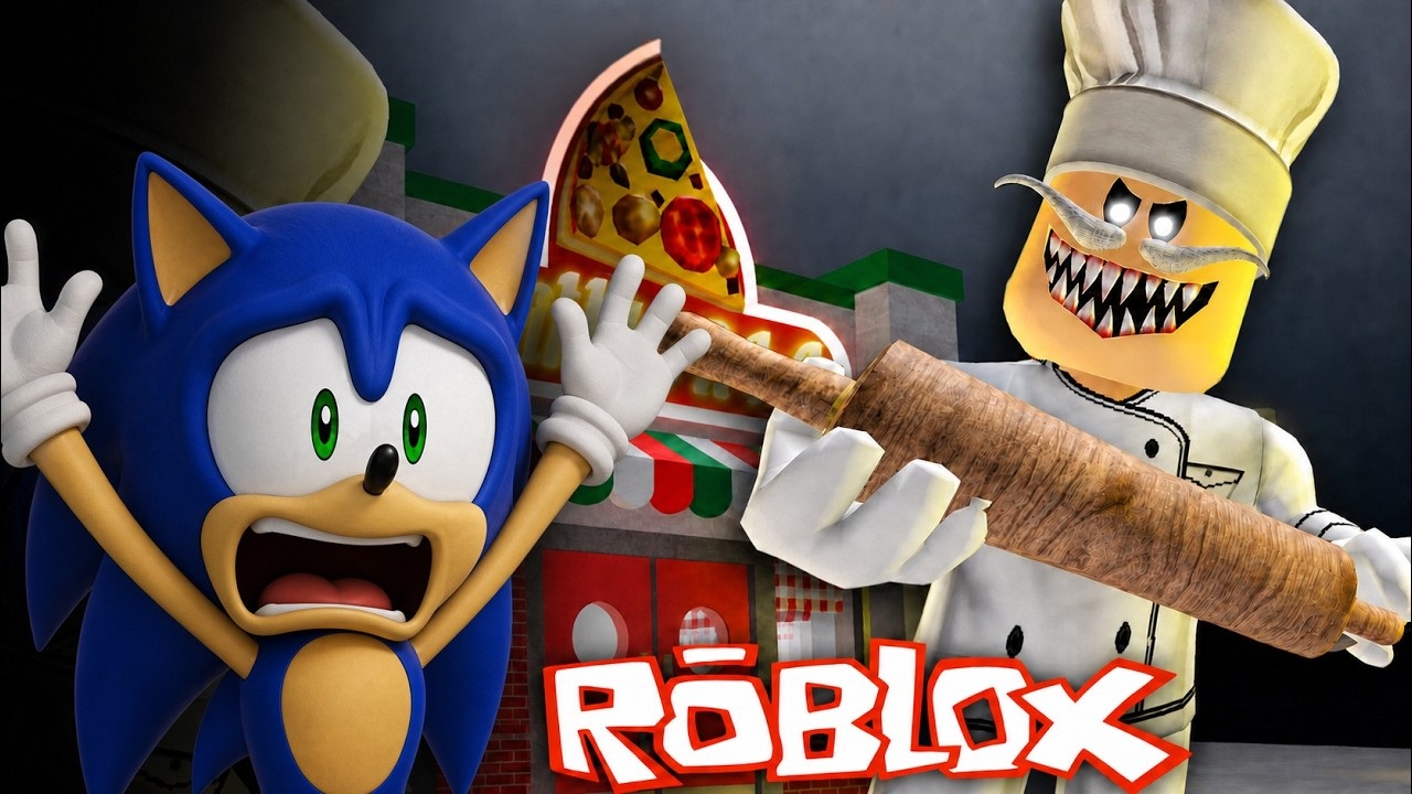 Sonic играет - ROBLOX Escape Papa Pizza's Pizzeria!