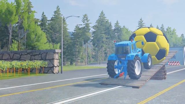 Грузовик МакКуин с платформой против ям: Перевозка авто #65 | BeamNG.Drive