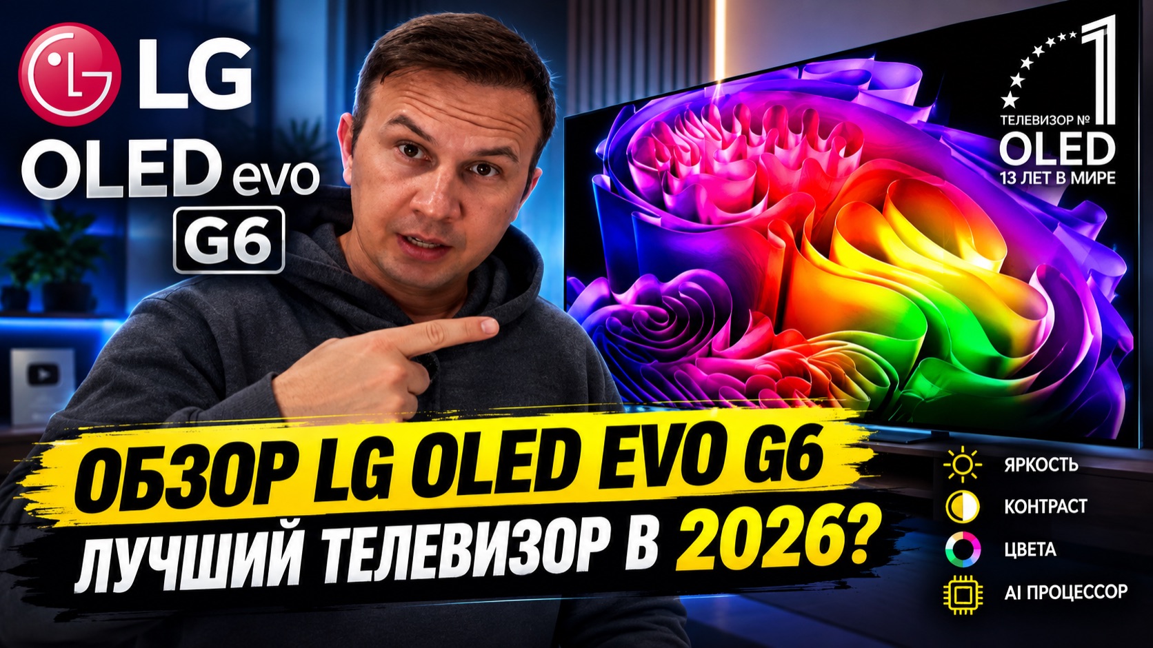 Обзор Самого Яркого Evo OLED55G6RLA | OLED55G6DLA от LG с 3000нит! Тест: SDR, HDR, Dolby Vision!