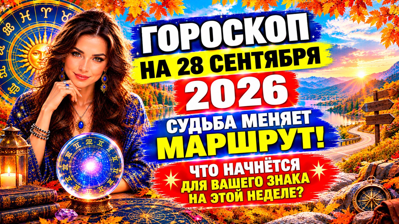 Гороскоп на 28 сентября 2026 🌙 Судьба меняет маршрут! Что начнётся для вашего знака на этой неделе?