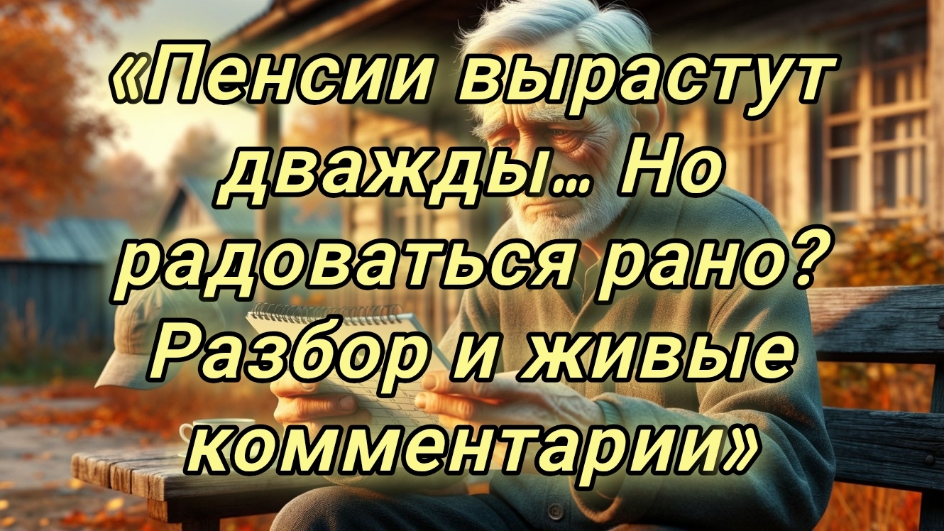 27-09-2026«Пенсии вырастут дважды… Но радоваться рано? Разбор и живые комментарии»