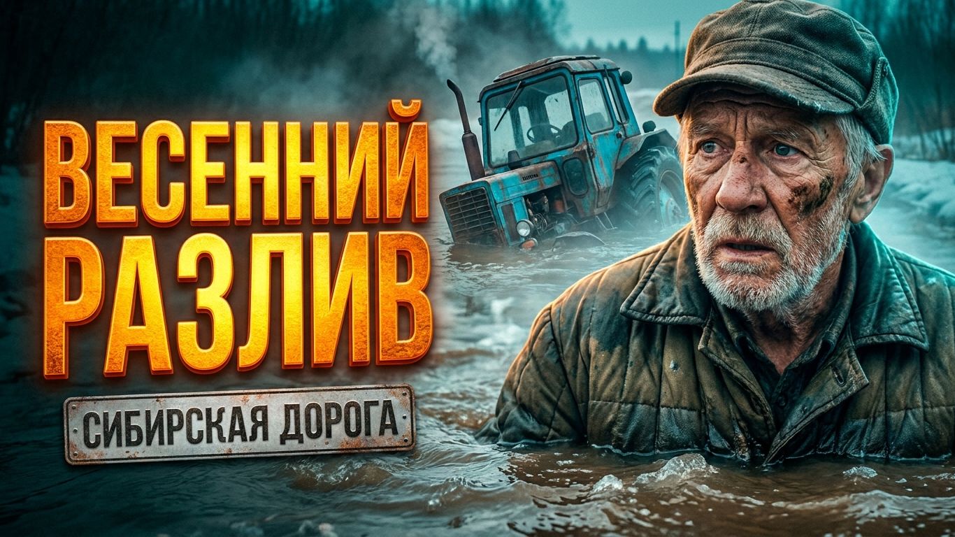 Истории дальнобойщиков | Тракторист уходил под воду на весенней дороге — и я успел…