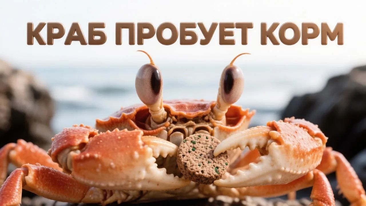 КРАБ ПРОБУЕТ КОРМ🦀🦀🦀