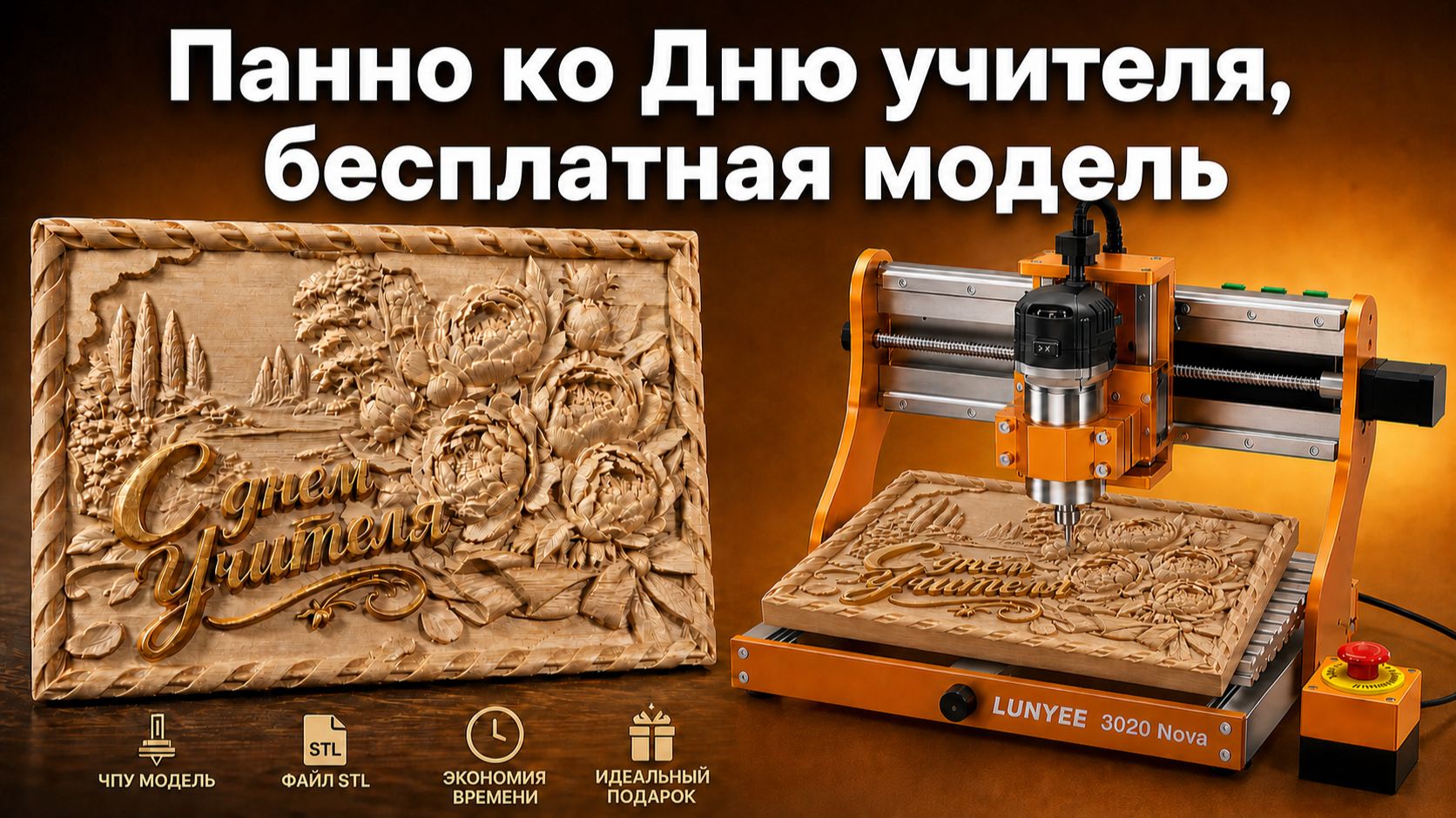 LUNYEE 3020 Nova. Панно ко Дню учителя, 3D-МОДЕЛЬ
