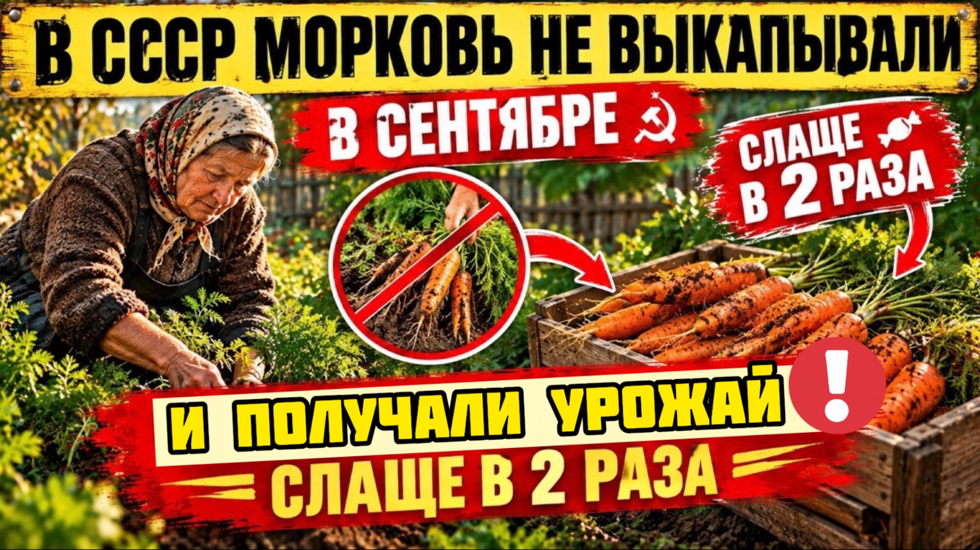 В СССР МОРКОВЬ НЕ ВЫКАПЫВАЛИ В СЕНТЯБРЕ - И ПОЛУЧАЛИ УРОЖАЙ СЛАЩЕ В 2 РАЗА
