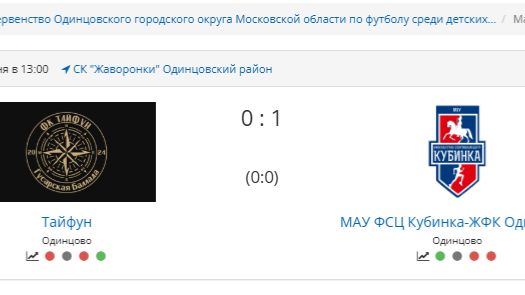 27.09.2026 Первенство ОГО 2018 г.р. 1 тайм Тайфун-МАУ ФСЦ Кубинка