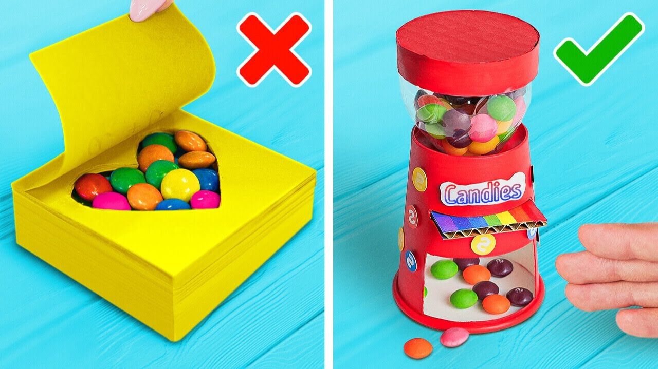 СВОИМИ РУКАМИ РАДУЖНЫЙ КОНФЕТНЫЙ ГАДЖЕТ 🍬 ЯРКИЕ РУЧНЫЕ ИЗДЕЛИЯ ДЛЯ ШКОЛЫ