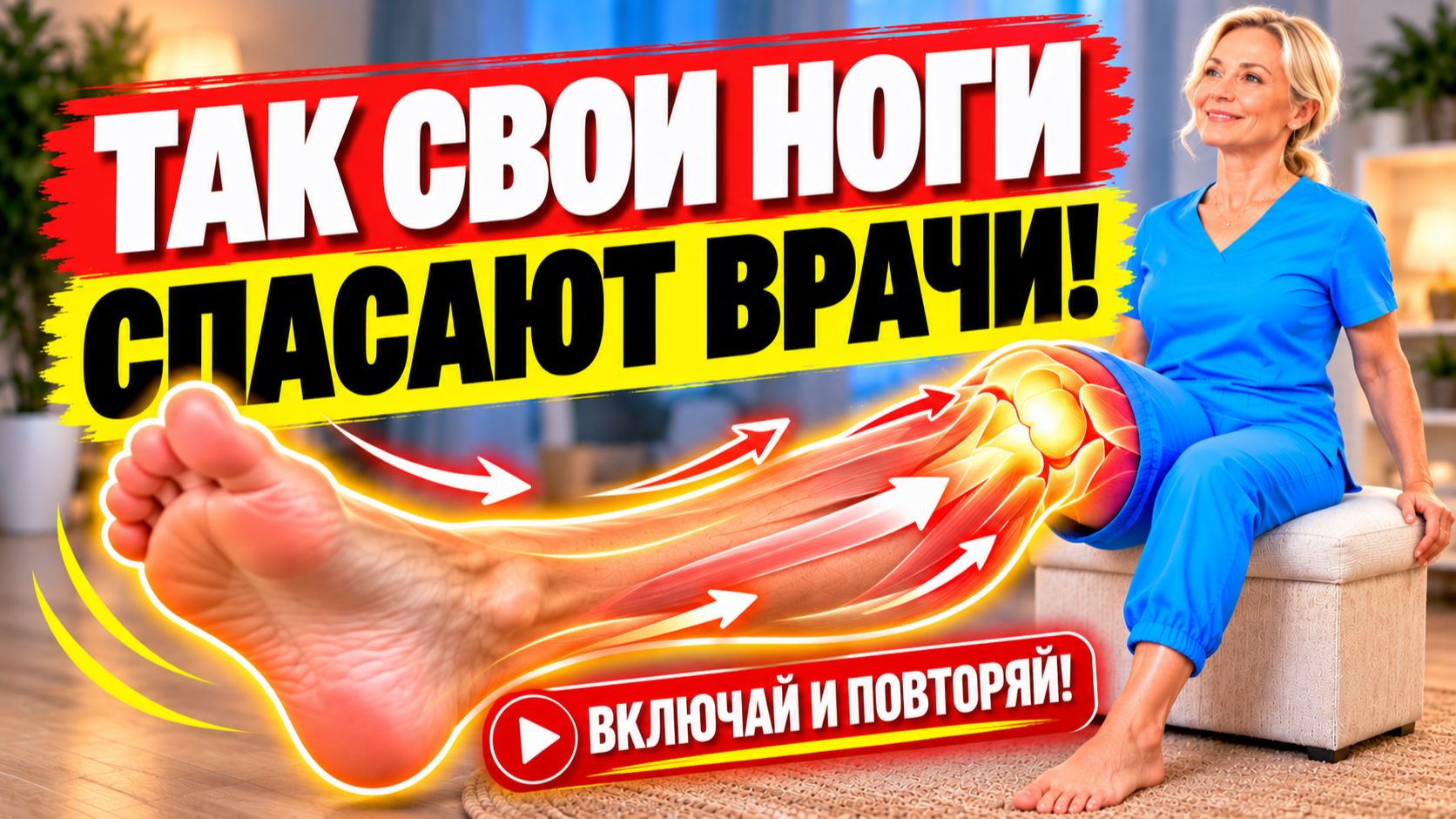 12 МИНУТ ОБЯЗАТЕЛЬНОЙ ГИМНАСТИКИ ДЛЯ НОГ! | ВКЛЮЧАЙ И ПОВТОРЯЙ!