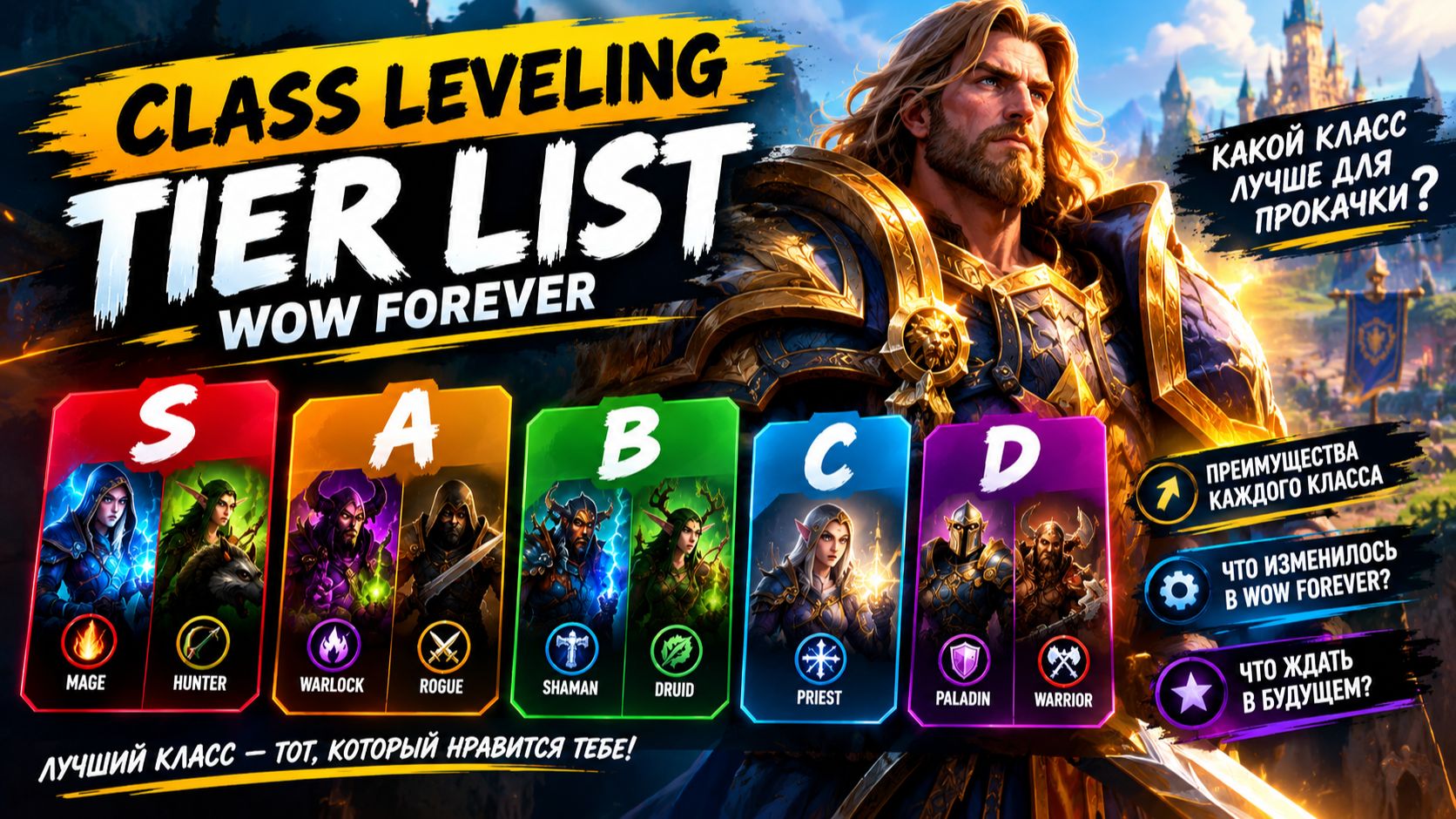 НЕ ОШИБИСЬ С КЛАССОМ! | WoW Forever Lvling Tier List