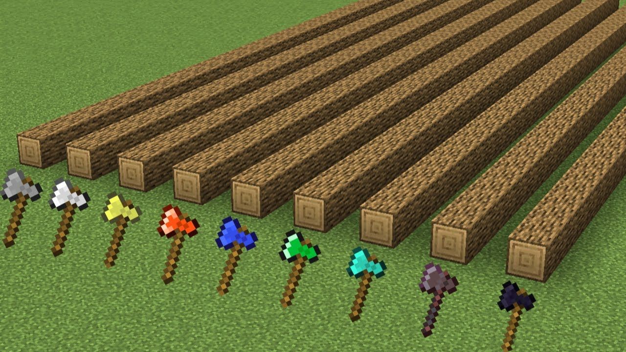 Какой топор в Minecraft быстрее?